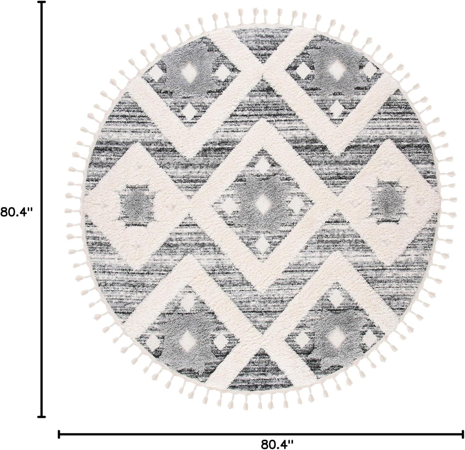 image:imageSAFAVIEH Area Rug 8x10 Moroccan Tassel Shag Collection Large Grey amp Ivory Boho Design NonShedding amp Easy Cleaning Plush Pile Ideal for Living Room Bedroom Dining Space MTS664GGreyIvory