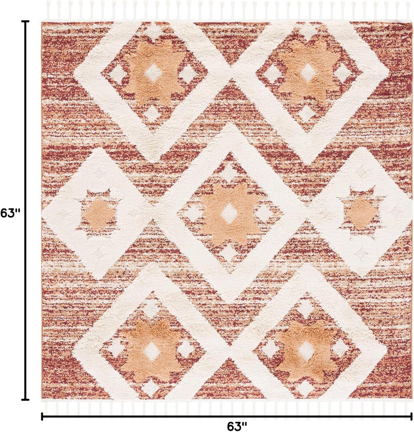image:imageSAFAVIEH Area Rug 8x10 Moroccan Tassel Shag Collection Large Grey amp Ivory Boho Design NonShedding amp Easy Cleaning Plush Pile Ideal for Living Room Bedroom Dining Space MTS664GRustIvory