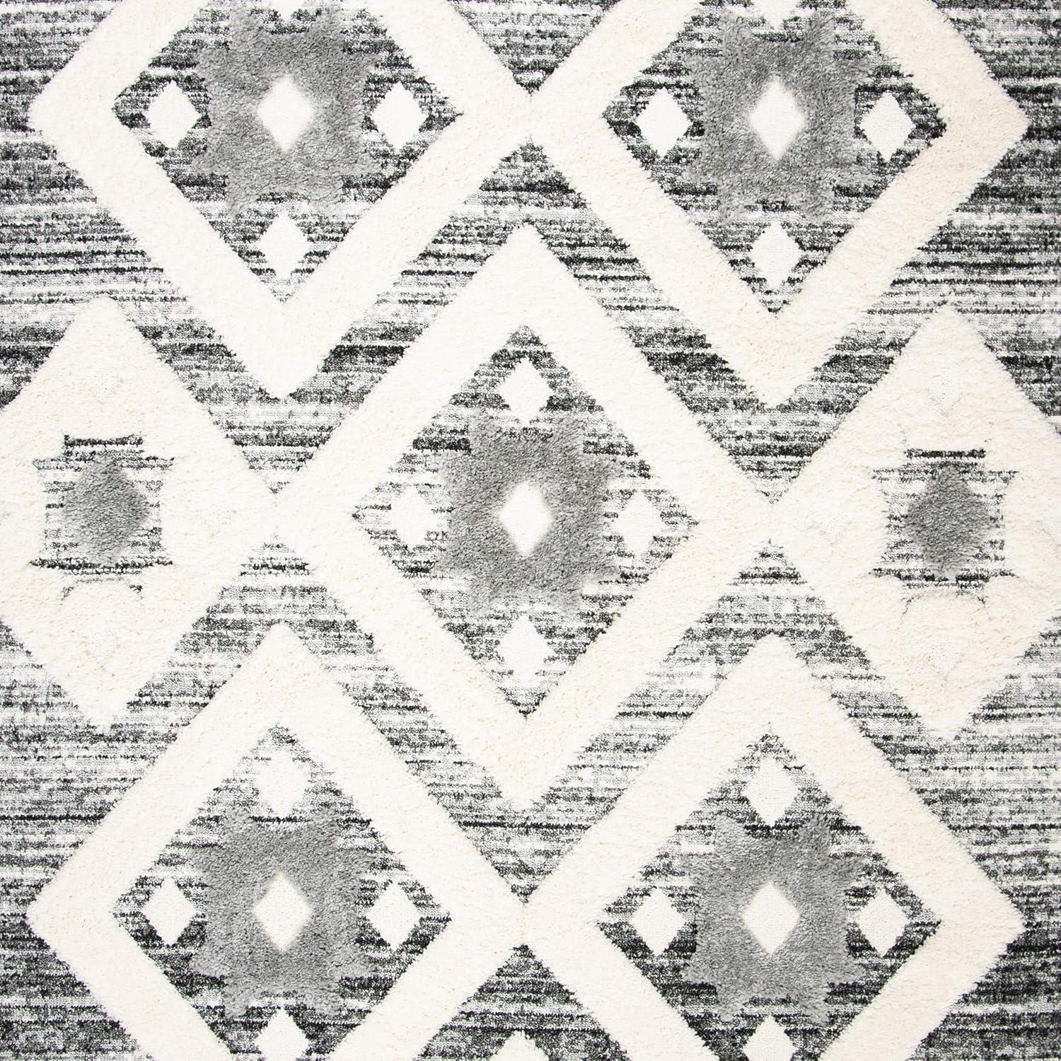 image:imageSAFAVIEH Area Rug 8x10 Moroccan Tassel Shag Collection Large Grey amp Ivory Boho Design NonShedding amp Easy Cleaning Plush Pile Ideal for Living Room Bedroom Dining Space MTS664GGreyIvory