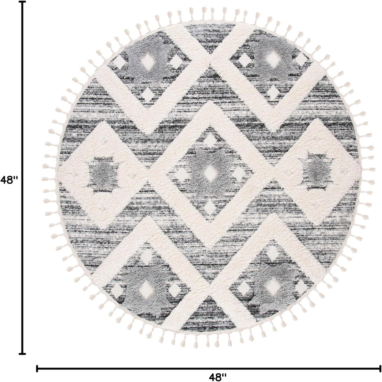 image:imageSAFAVIEH Area Rug 8x10 Moroccan Tassel Shag Collection Large Grey amp Ivory Boho Design NonShedding amp Easy Cleaning Plush Pile Ideal for Living Room Bedroom Dining Space MTS664GGreyIvory