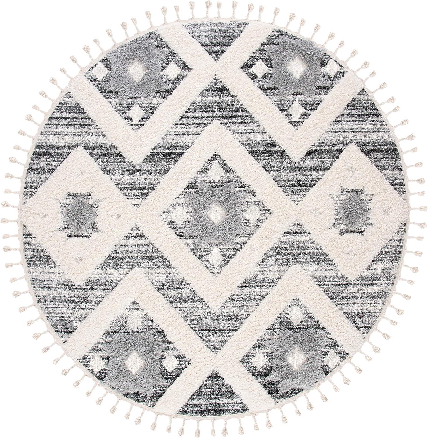 image:imageSAFAVIEH Area Rug 8x10 Moroccan Tassel Shag Collection Large Grey amp Ivory Boho Design NonShedding amp Easy Cleaning Plush Pile Ideal for Living Room Bedroom Dining Space MTS664GGreyIvory