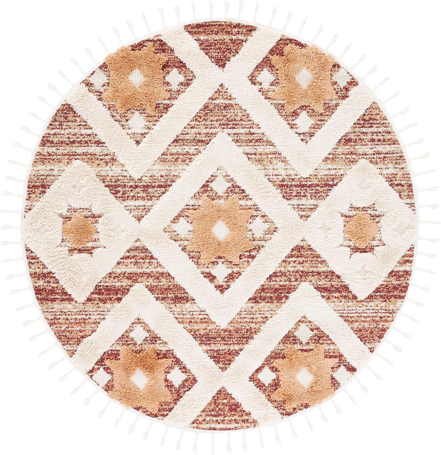 image:imageSAFAVIEH Area Rug 8x10 Moroccan Tassel Shag Collection Large Grey amp Ivory Boho Design NonShedding amp Easy Cleaning Plush Pile Ideal for Living Room Bedroom Dining Space MTS664GRustIvory