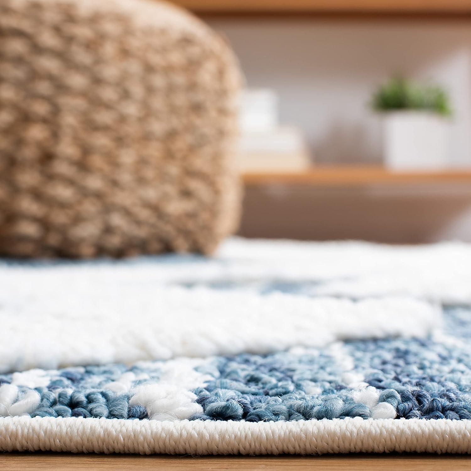 image:imageSAFAVIEH Area Rug 8x10 Moroccan Tassel Shag Collection Large Grey amp Ivory Boho Design NonShedding amp Easy Cleaning Plush Pile Ideal for Living Room Bedroom Dining Space MTS664GBlueIvory