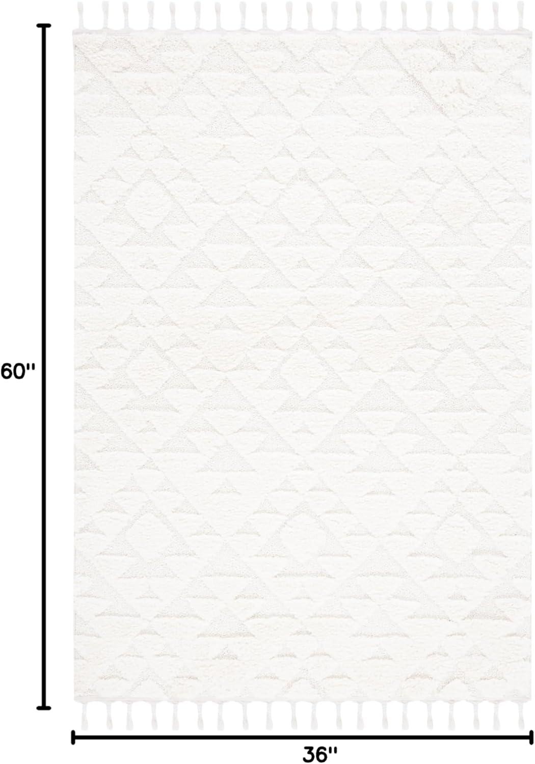 image:imageSAFAVIEH Area Rug 8x10 Moroccan Tassel Shag Collection Large Ivory amp Brown NonShedding amp Easy to Clean Plush HighLow Texture Ideal for Living Room Bedroom Dining Space MTS688AIvory