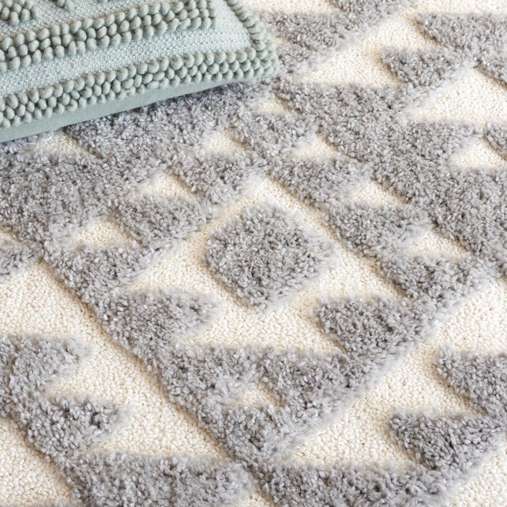 image:imageSAFAVIEH Area Rug 8x10 Moroccan Tassel Shag Collection Large Ivory amp Brown NonShedding amp Easy to Clean Plush HighLow Texture Ideal for Living Room Bedroom Dining Space MTS688AGreyIvory