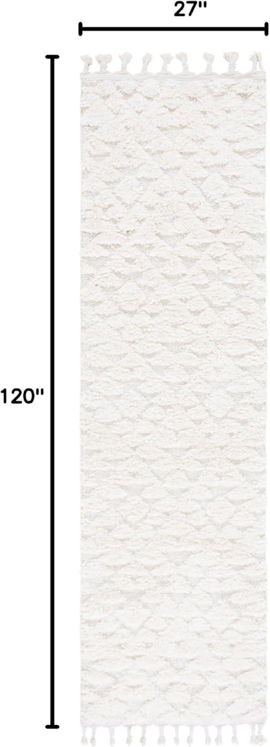 image:imageSAFAVIEH Area Rug 8x10 Moroccan Tassel Shag Collection Large Ivory amp Brown NonShedding amp Easy to Clean Plush HighLow Texture Ideal for Living Room Bedroom Dining Space MTS688AIvory
