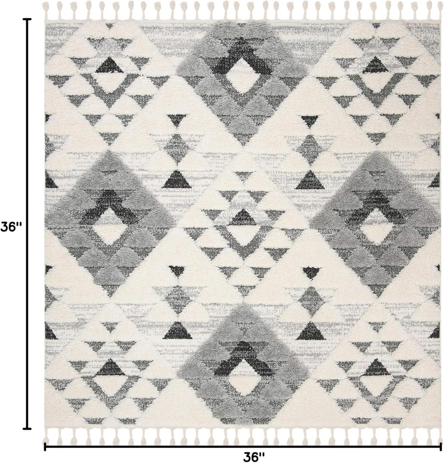 image:imageSAFAVIEH Area Rug 8x10 Moroccan Tassel Shag Collection Large Ivory amp Brown NonShedding amp Easy to Clean Plush HighLow Texture Ideal for Living Room Bedroom Dining Space MTS688AIvoryGrey