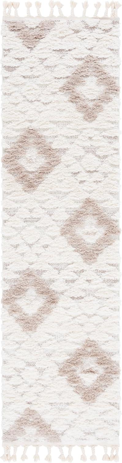 image:imageSAFAVIEH Area Rug 8x10 Moroccan Tassel Shag Collection Large Ivory amp Brown NonShedding amp Easy to Clean Plush HighLow Texture Ideal for Living Room Bedroom Dining Space MTS688AIvoryBeige