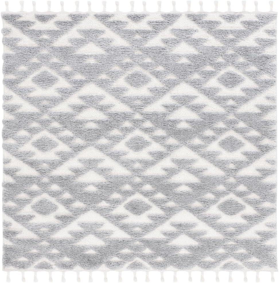 image:imageSAFAVIEH Area Rug 8x10 Moroccan Tassel Shag Collection Large Ivory amp Brown NonShedding amp Easy to Clean Plush HighLow Texture Ideal for Living Room Bedroom Dining Space MTS688AGreyIvory