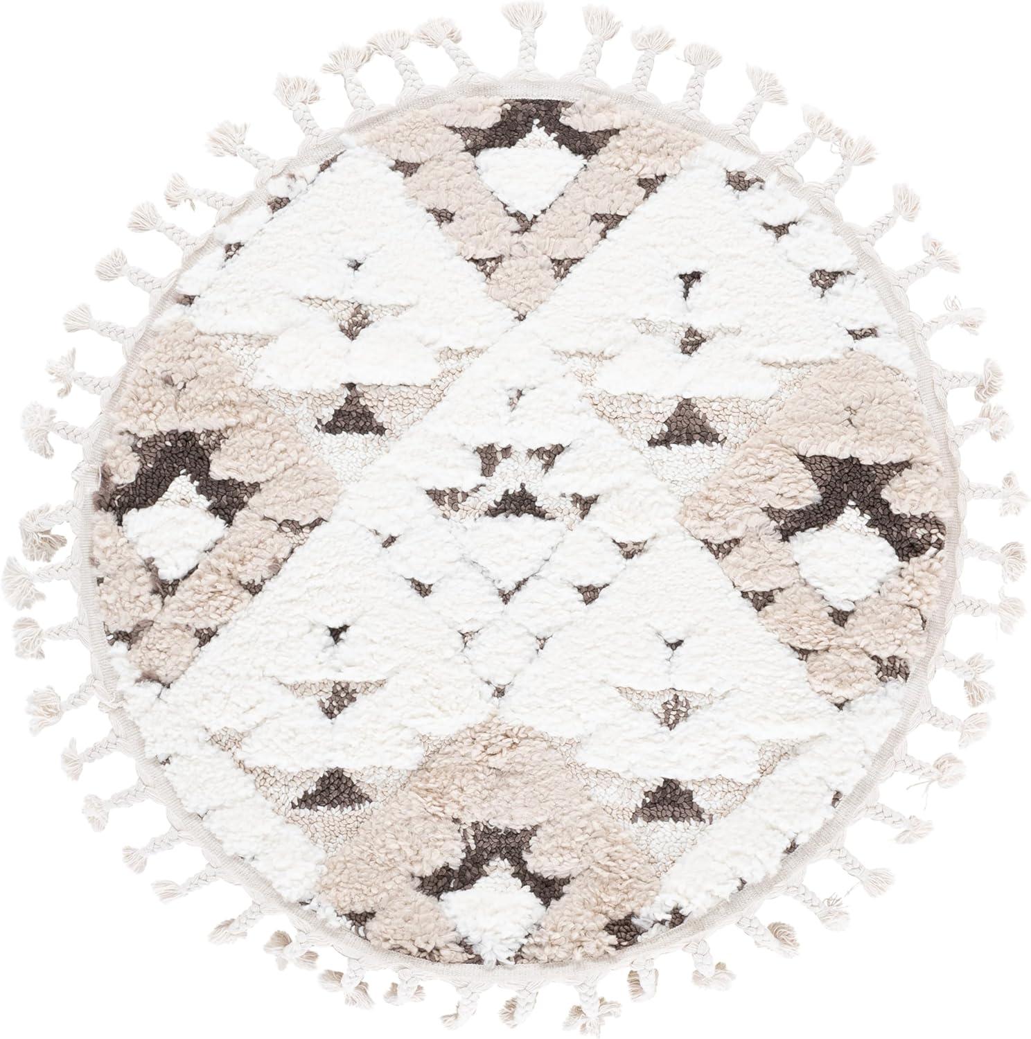 image:imageSAFAVIEH Area Rug 8x10 Moroccan Tassel Shag Collection Large Ivory amp Brown NonShedding amp Easy to Clean Plush HighLow Texture Ideal for Living Room Bedroom Dining Space MTS688AIvoryBrown