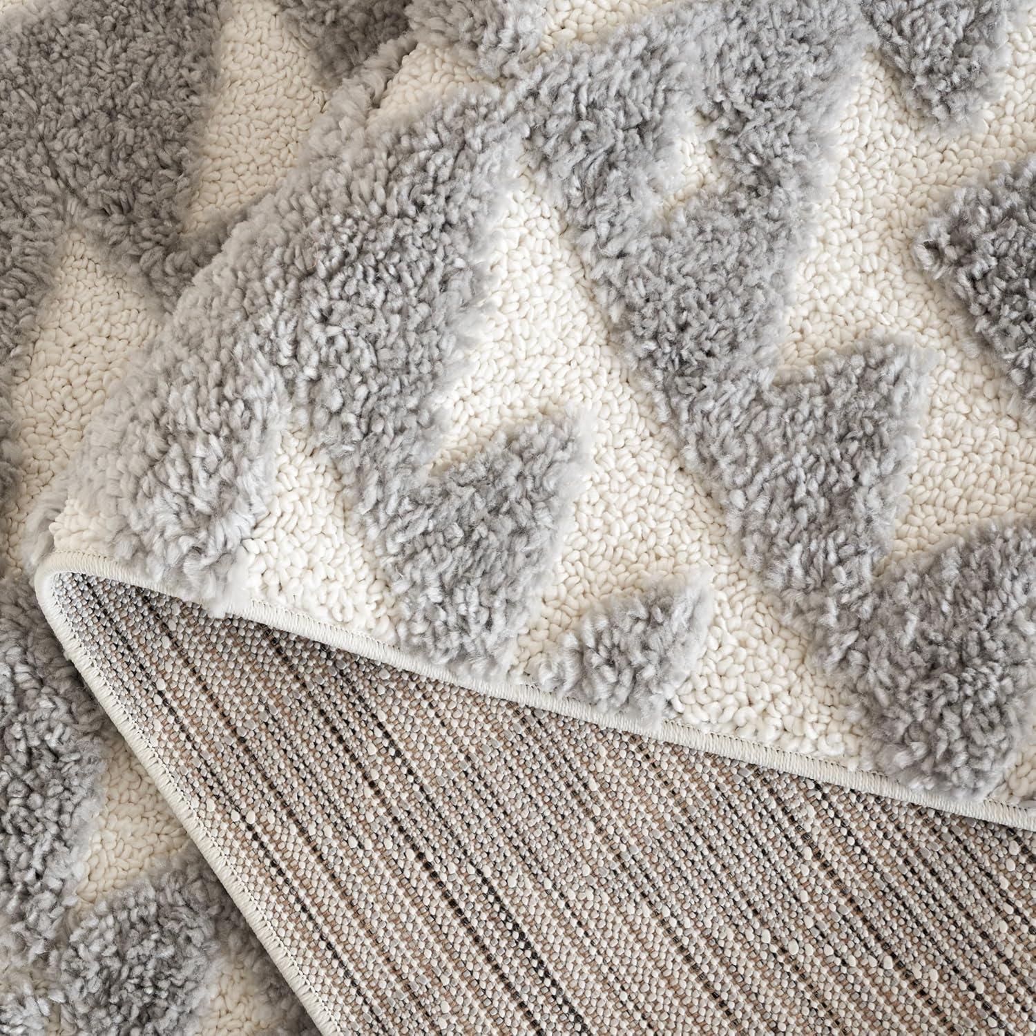 image:imageSAFAVIEH Area Rug 8x10 Moroccan Tassel Shag Collection Large Ivory amp Brown NonShedding amp Easy to Clean Plush HighLow Texture Ideal for Living Room Bedroom Dining Space MTS688AGreyIvory