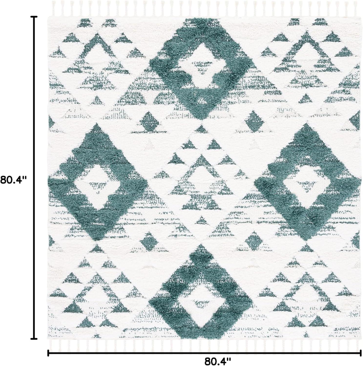image:imageSAFAVIEH Area Rug 8x10 Moroccan Tassel Shag Collection Large Ivory amp Brown NonShedding amp Easy to Clean Plush HighLow Texture Ideal for Living Room Bedroom Dining Space MTS688AGreenIvory