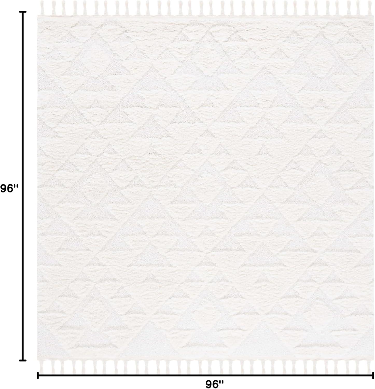 image:imageSAFAVIEH Area Rug 8x10 Moroccan Tassel Shag Collection Large Ivory amp Brown NonShedding amp Easy to Clean Plush HighLow Texture Ideal for Living Room Bedroom Dining Space MTS688AIvory
