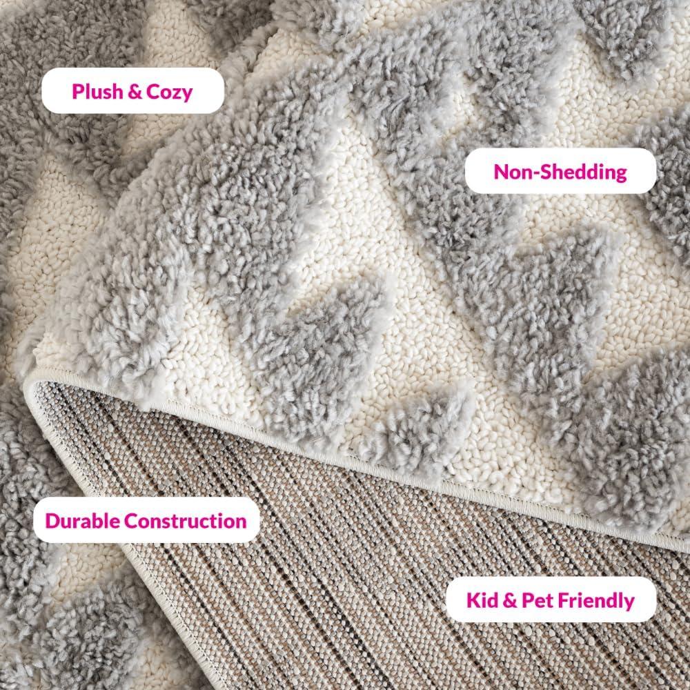 image:imageSAFAVIEH Area Rug 8x10 Moroccan Tassel Shag Collection Large Ivory amp Brown NonShedding amp Easy to Clean Plush HighLow Texture Ideal for Living Room Bedroom Dining Space MTS688AGreyIvory
