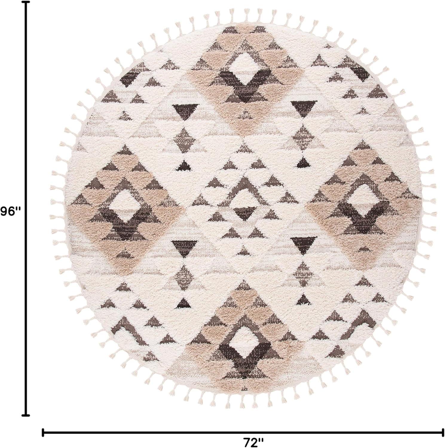 image:imageSAFAVIEH Area Rug 8x10 Moroccan Tassel Shag Collection Large Ivory amp Brown NonShedding amp Easy to Clean Plush HighLow Texture Ideal for Living Room Bedroom Dining Space MTS688AIvoryBrown