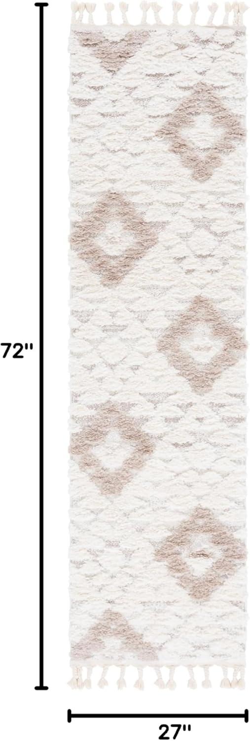 image:imageSAFAVIEH Area Rug 8x10 Moroccan Tassel Shag Collection Large Ivory amp Brown NonShedding amp Easy to Clean Plush HighLow Texture Ideal for Living Room Bedroom Dining Space MTS688AIvoryBeige