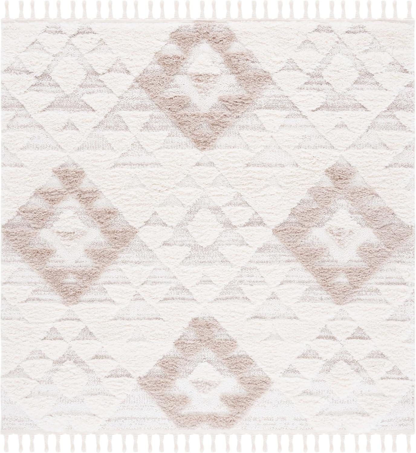 image:imageSAFAVIEH Area Rug 8x10 Moroccan Tassel Shag Collection Large Ivory amp Brown NonShedding amp Easy to Clean Plush HighLow Texture Ideal for Living Room Bedroom Dining Space MTS688AIvoryBeige