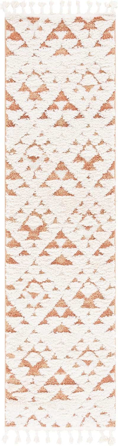 image:imageSAFAVIEH Area Rug 8x10 Moroccan Tassel Shag Collection Large Ivory amp Brown NonShedding amp Easy to Clean Plush HighLow Texture Ideal for Living Room Bedroom Dining Space MTS688AIvoryBrick Rust