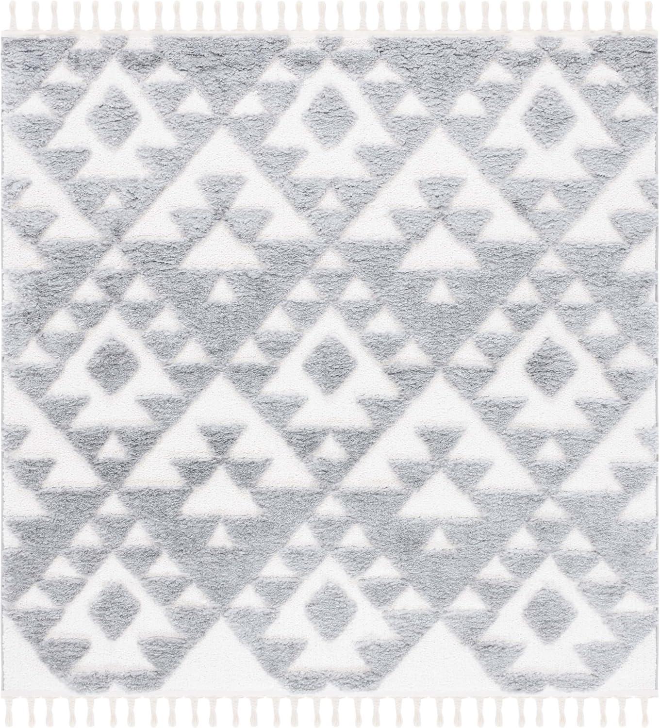 image:imageSAFAVIEH Area Rug 8x10 Moroccan Tassel Shag Collection Large Ivory amp Brown NonShedding amp Easy to Clean Plush HighLow Texture Ideal for Living Room Bedroom Dining Space MTS688AGreyIvory