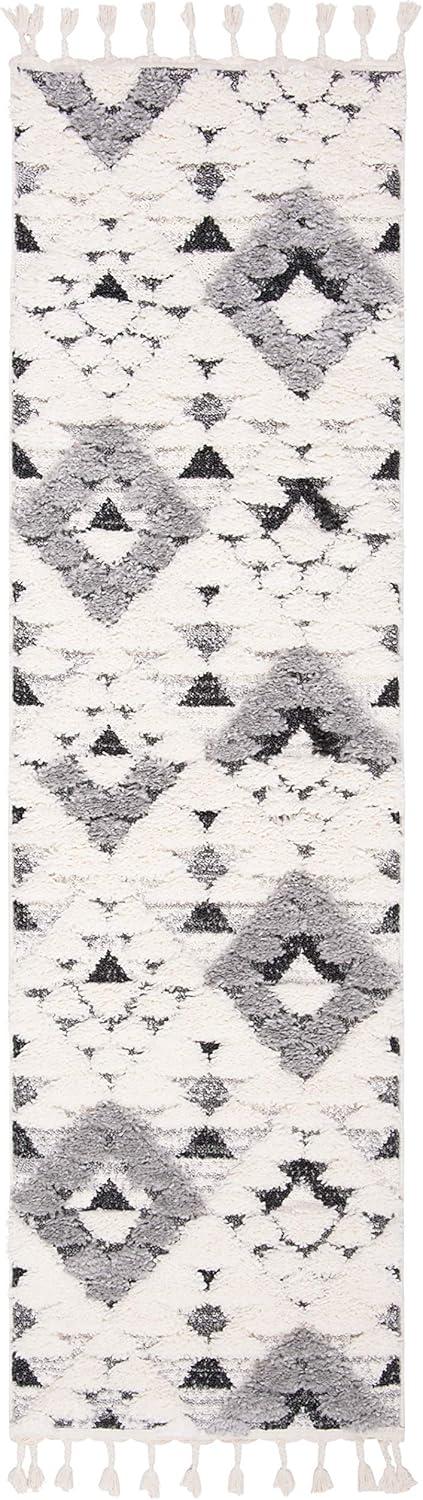 image:imageSAFAVIEH Area Rug 8x10 Moroccan Tassel Shag Collection Large Ivory amp Brown NonShedding amp Easy to Clean Plush HighLow Texture Ideal for Living Room Bedroom Dining Space MTS688AIvoryGrey