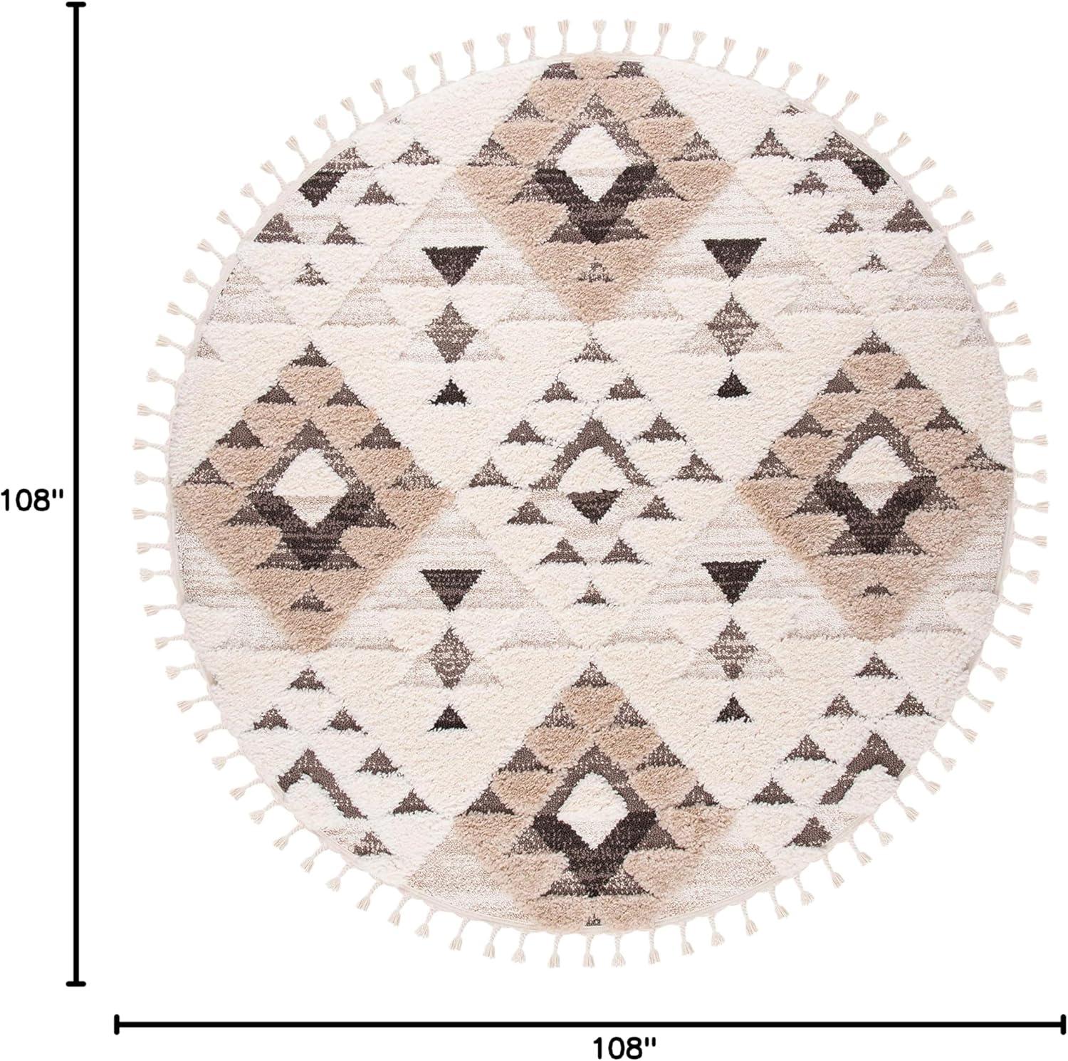 image:imageSAFAVIEH Area Rug 8x10 Moroccan Tassel Shag Collection Large Ivory amp Brown NonShedding amp Easy to Clean Plush HighLow Texture Ideal for Living Room Bedroom Dining Space MTS688AIvoryBrown