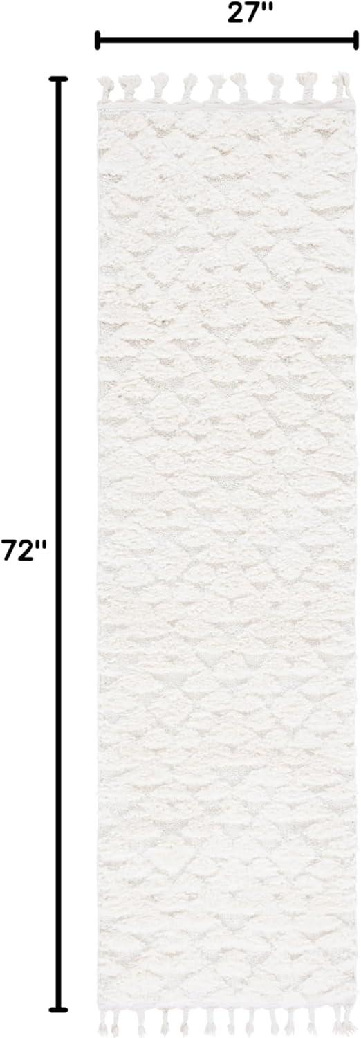 image:imageSAFAVIEH Area Rug 8x10 Moroccan Tassel Shag Collection Large Ivory amp Brown NonShedding amp Easy to Clean Plush HighLow Texture Ideal for Living Room Bedroom Dining Space MTS688AIvory
