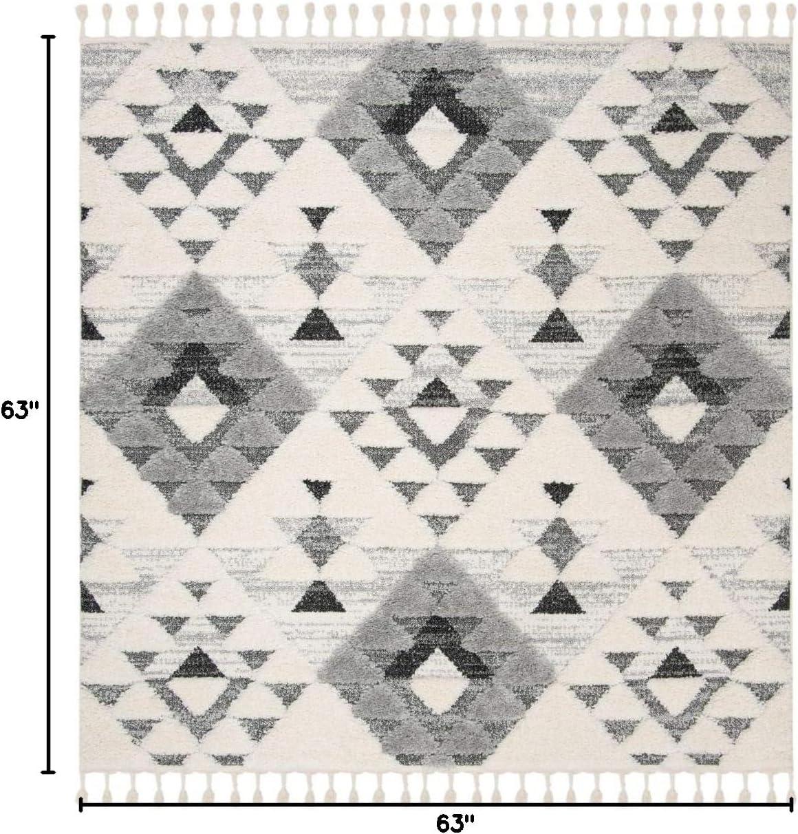image:imageSAFAVIEH Area Rug 8x10 Moroccan Tassel Shag Collection Large Ivory amp Brown NonShedding amp Easy to Clean Plush HighLow Texture Ideal for Living Room Bedroom Dining Space MTS688AIvoryGrey