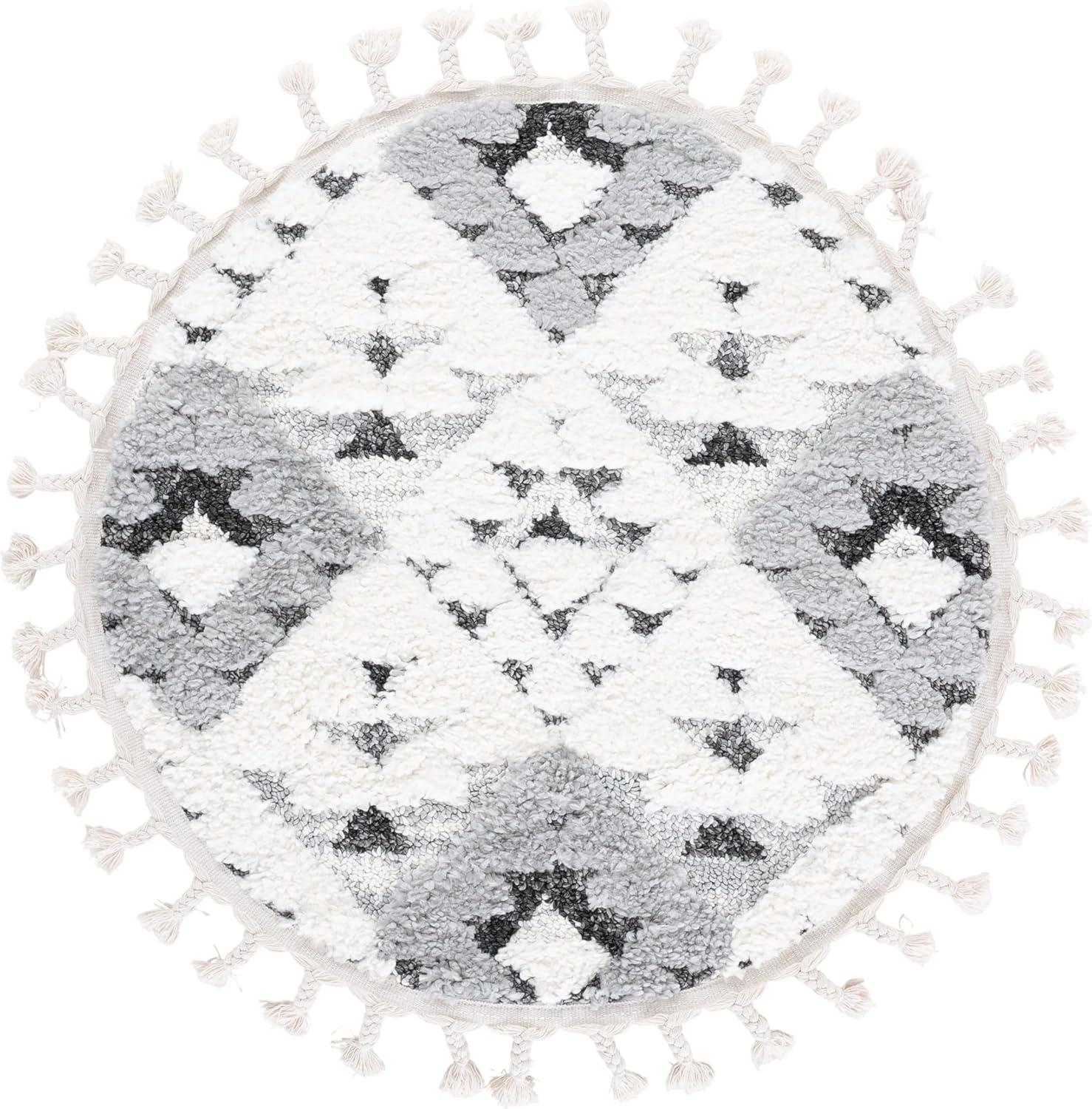 image:imageSAFAVIEH Area Rug 8x10 Moroccan Tassel Shag Collection Large Ivory amp Brown NonShedding amp Easy to Clean Plush HighLow Texture Ideal for Living Room Bedroom Dining Space MTS688AIvoryGrey