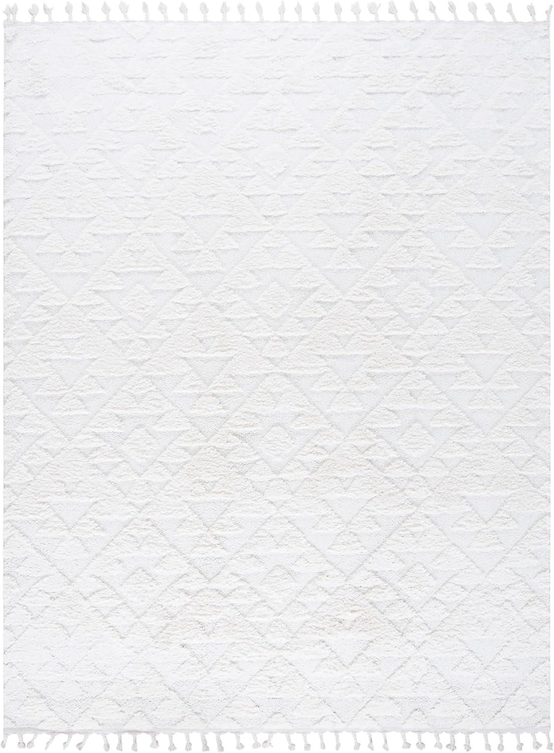 image:imageSAFAVIEH Area Rug 8x10 Moroccan Tassel Shag Collection Large Ivory amp Brown NonShedding amp Easy to Clean Plush HighLow Texture Ideal for Living Room Bedroom Dining Space MTS688AIvory