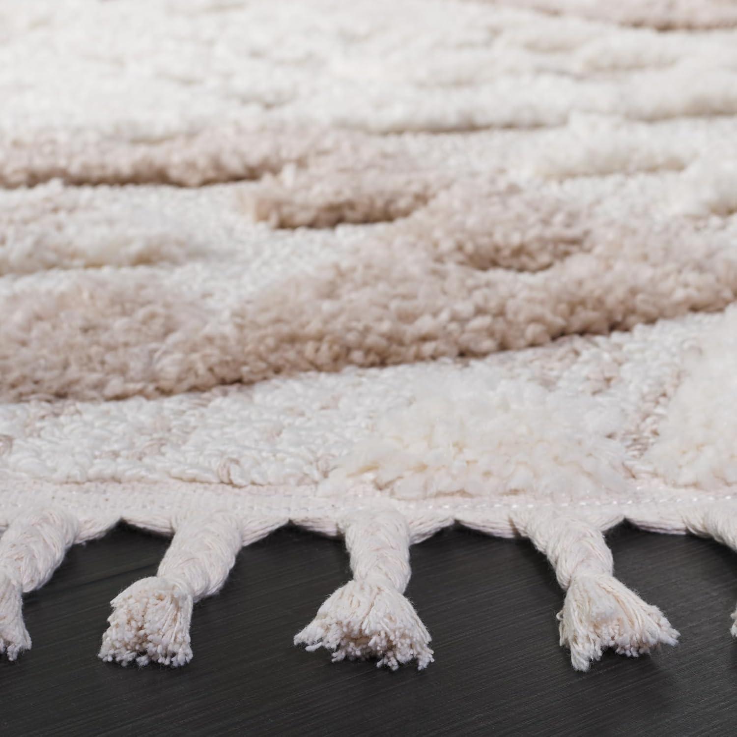 image:imageSAFAVIEH Area Rug 8x10 Moroccan Tassel Shag Collection Large Ivory amp Brown NonShedding amp Easy to Clean Plush HighLow Texture Ideal for Living Room Bedroom Dining Space MTS688AIvoryBeige