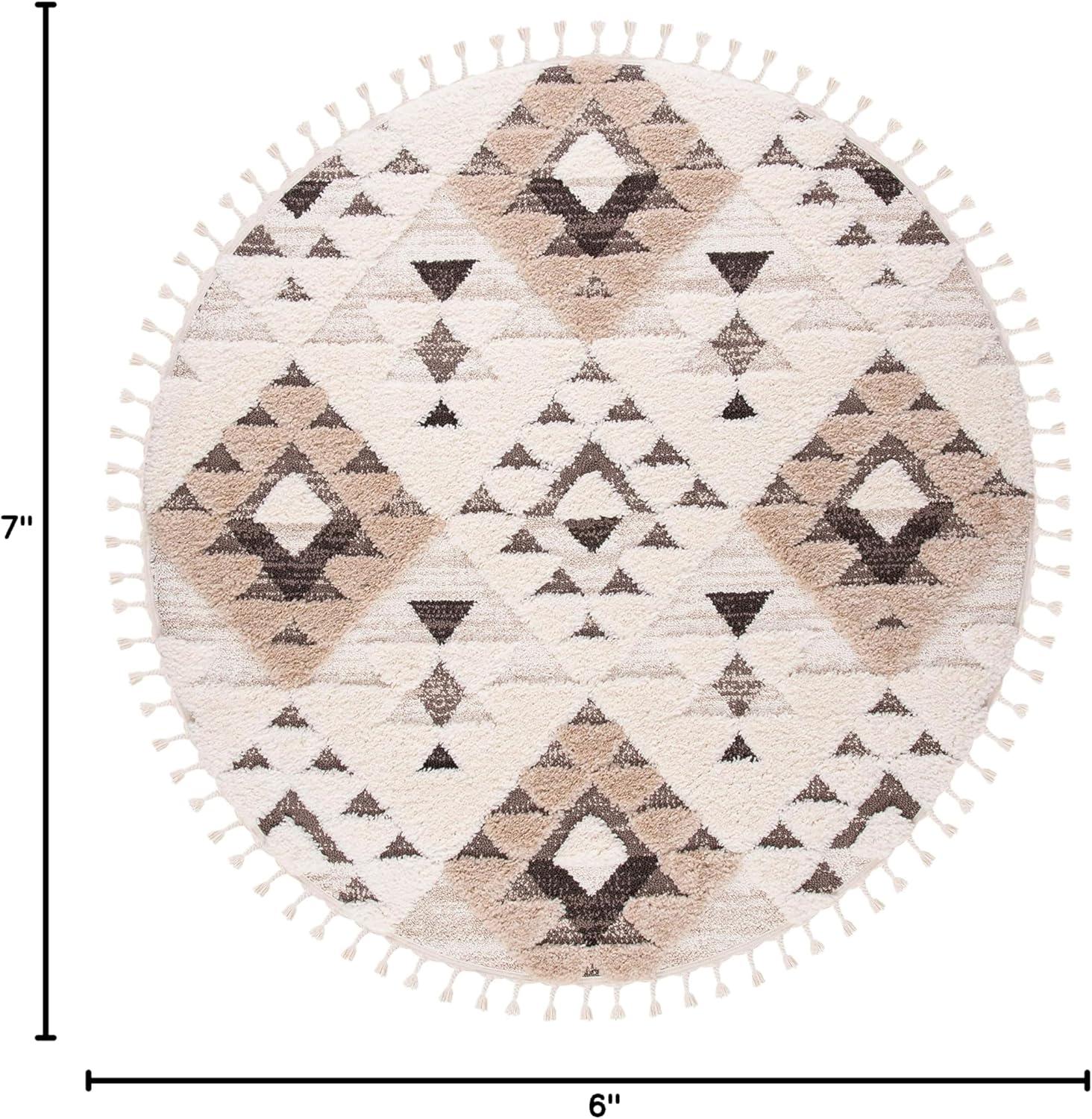 image:imageSAFAVIEH Area Rug 8x10 Moroccan Tassel Shag Collection Large Ivory amp Brown NonShedding amp Easy to Clean Plush HighLow Texture Ideal for Living Room Bedroom Dining Space MTS688AIvoryBrown