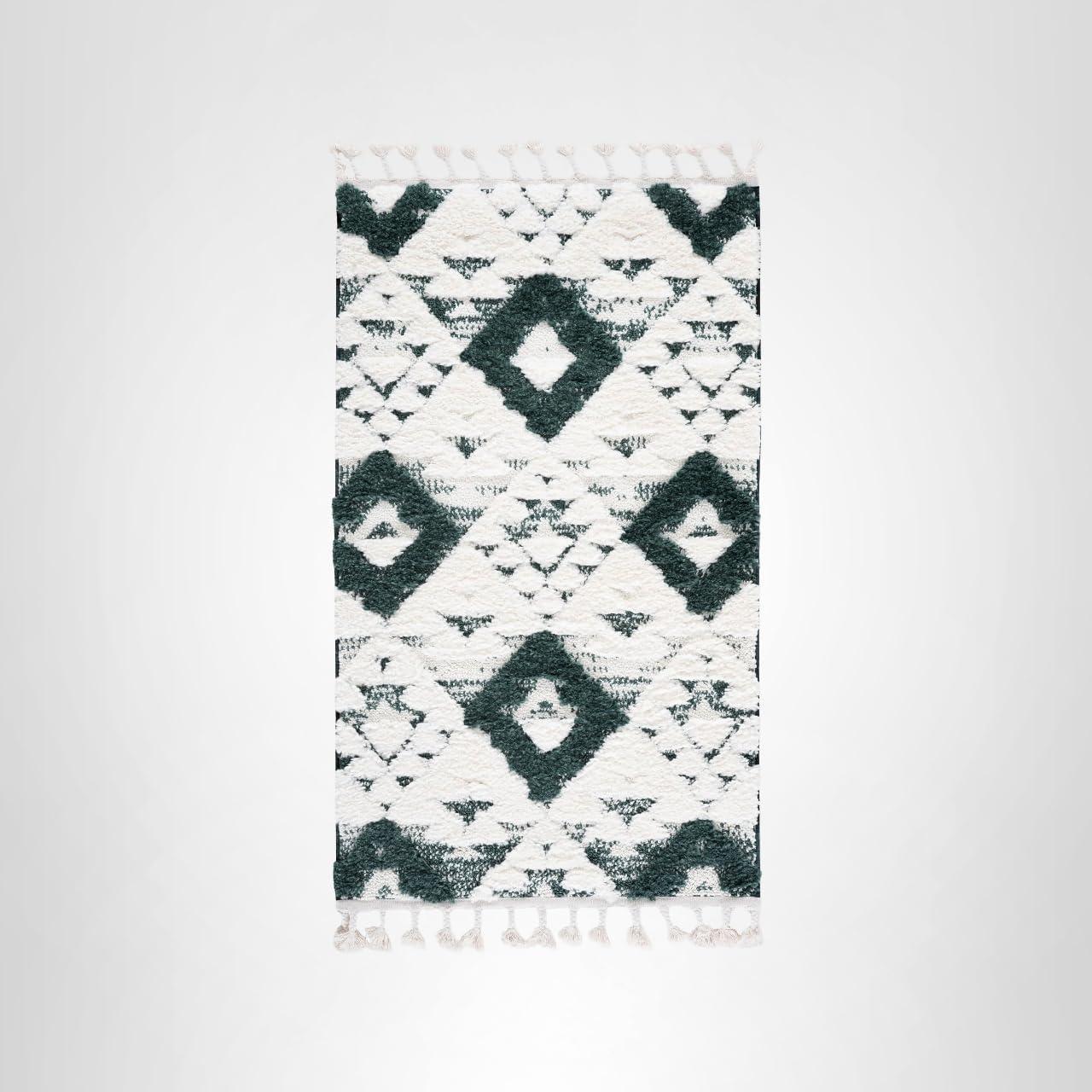 image:imageSAFAVIEH Area Rug 8x10 Moroccan Tassel Shag Collection Large Ivory amp Brown NonShedding amp Easy to Clean Plush HighLow Texture Ideal for Living Room Bedroom Dining Space MTS688AGreenIvory