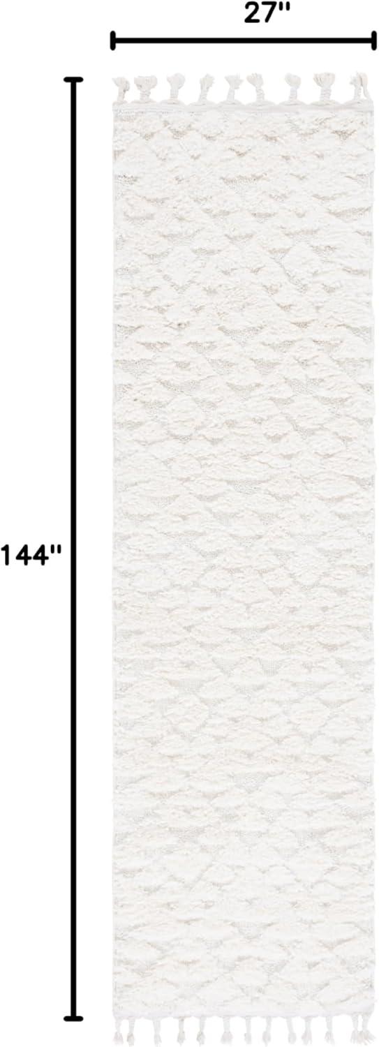 image:imageSAFAVIEH Area Rug 8x10 Moroccan Tassel Shag Collection Large Ivory amp Brown NonShedding amp Easy to Clean Plush HighLow Texture Ideal for Living Room Bedroom Dining Space MTS688AIvory