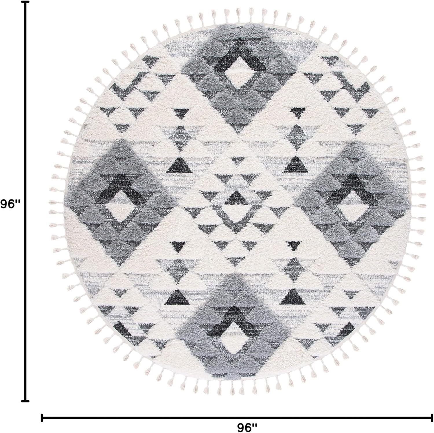 image:imageSAFAVIEH Area Rug 8x10 Moroccan Tassel Shag Collection Large Ivory amp Brown NonShedding amp Easy to Clean Plush HighLow Texture Ideal for Living Room Bedroom Dining Space MTS688AIvoryGrey