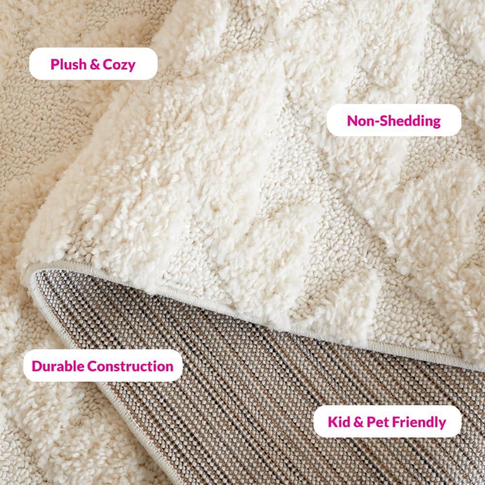 image:imageSAFAVIEH Area Rug 8x10 Moroccan Tassel Shag Collection Large Ivory amp Brown NonShedding amp Easy to Clean Plush HighLow Texture Ideal for Living Room Bedroom Dining Space MTS688AIvory