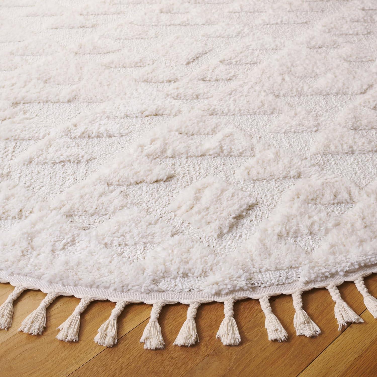 image:imageSAFAVIEH Area Rug 8x10 Moroccan Tassel Shag Collection Large Ivory amp Brown NonShedding amp Easy to Clean Plush HighLow Texture Ideal for Living Room Bedroom Dining Space MTS688AIvory