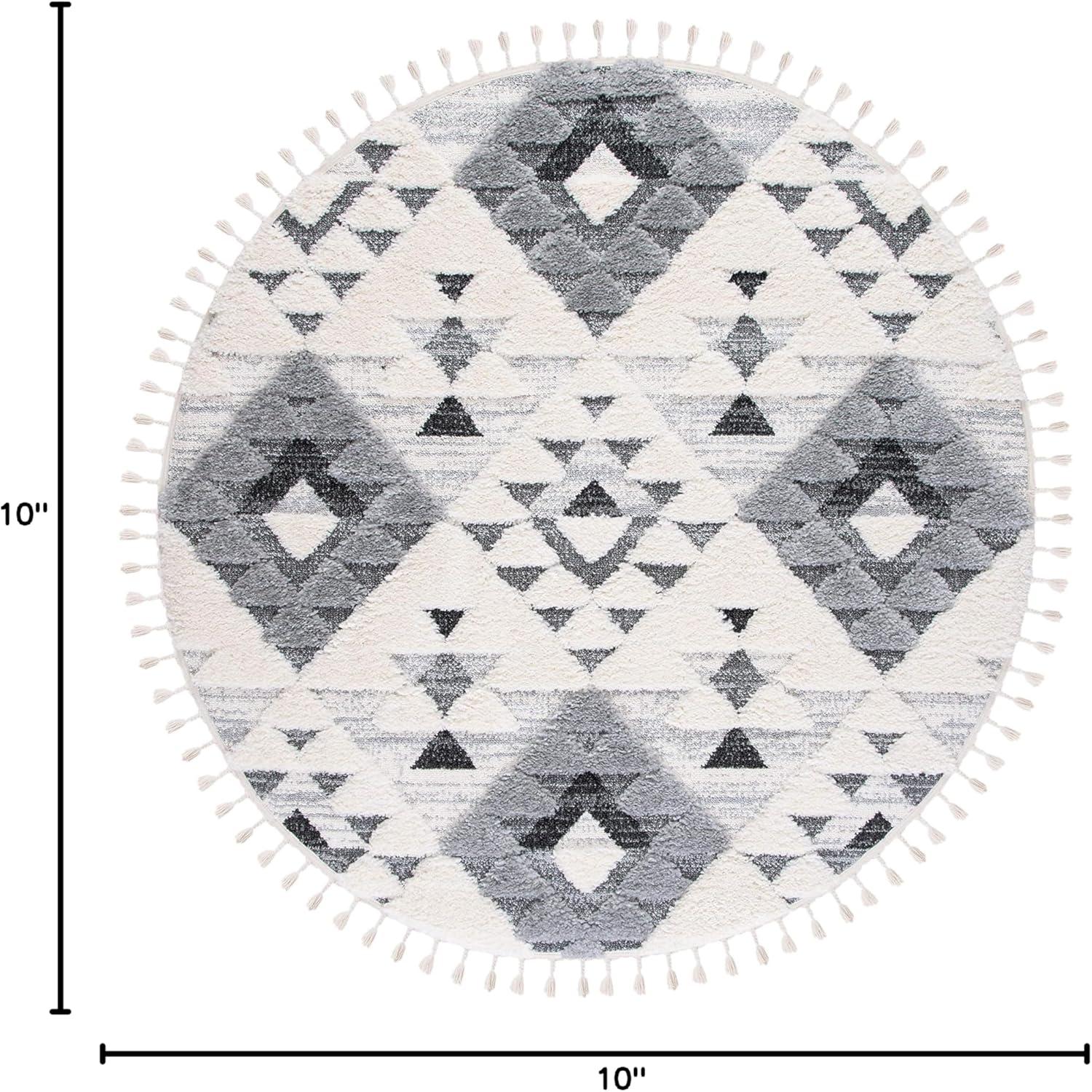 image:imageSAFAVIEH Area Rug 8x10 Moroccan Tassel Shag Collection Large Ivory amp Brown NonShedding amp Easy to Clean Plush HighLow Texture Ideal for Living Room Bedroom Dining Space MTS688AIvoryGrey