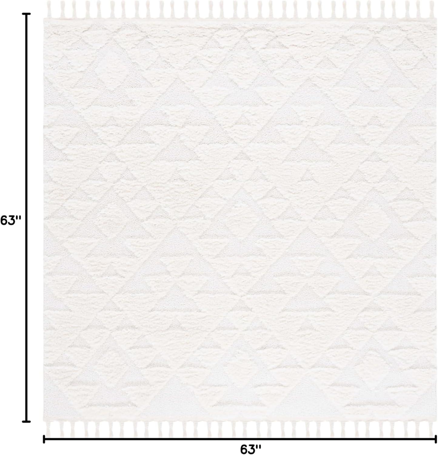 image:imageSAFAVIEH Area Rug 8x10 Moroccan Tassel Shag Collection Large Ivory amp Brown NonShedding amp Easy to Clean Plush HighLow Texture Ideal for Living Room Bedroom Dining Space MTS688AIvory