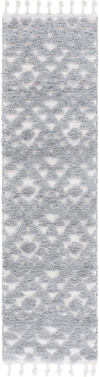 image:imageSAFAVIEH Area Rug 8x10 Moroccan Tassel Shag Collection Large Ivory amp Brown NonShedding amp Easy to Clean Plush HighLow Texture Ideal for Living Room Bedroom Dining Space MTS688AGreyIvory