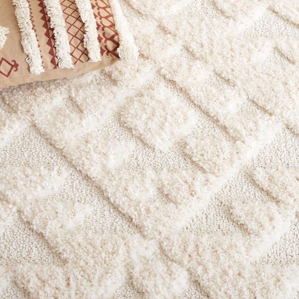 image:imageSAFAVIEH Area Rug 8x10 Moroccan Tassel Shag Collection Large Ivory amp Brown NonShedding amp Easy to Clean Plush HighLow Texture Ideal for Living Room Bedroom Dining Space MTS688AIvory