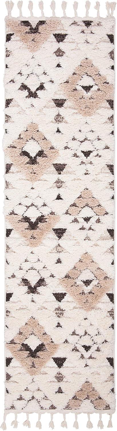 image:imageSAFAVIEH Area Rug 8x10 Moroccan Tassel Shag Collection Large Ivory amp Brown NonShedding amp Easy to Clean Plush HighLow Texture Ideal for Living Room Bedroom Dining Space MTS688AIvoryBrown