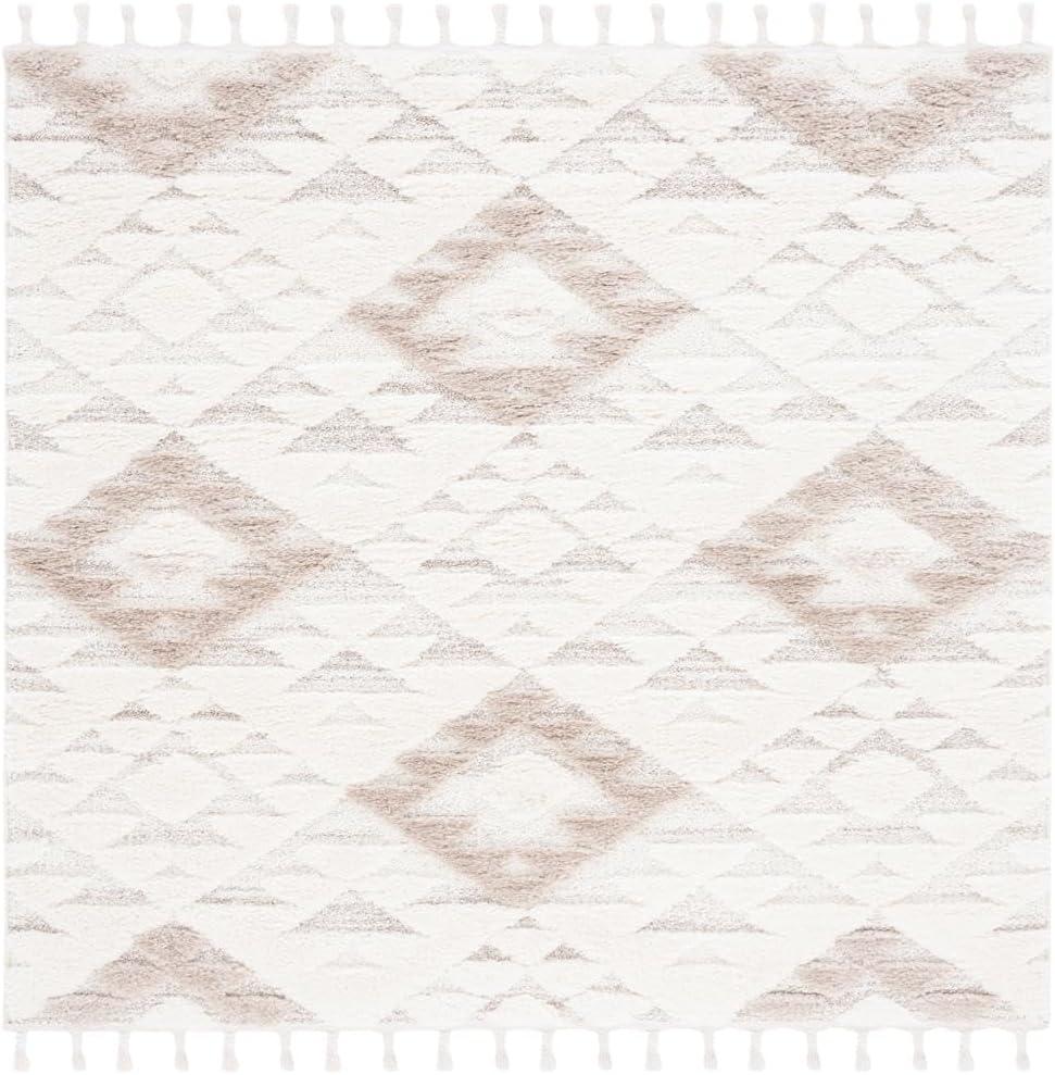 image:imageSAFAVIEH Area Rug 8x10 Moroccan Tassel Shag Collection Large Ivory amp Brown NonShedding amp Easy to Clean Plush HighLow Texture Ideal for Living Room Bedroom Dining Space MTS688AIvoryBeige
