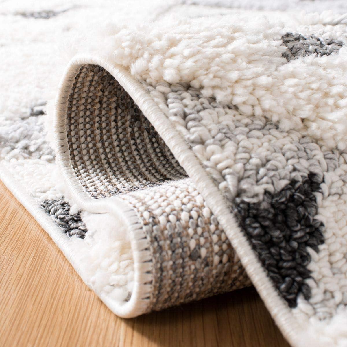 image:imageSAFAVIEH Area Rug 8x10 Moroccan Tassel Shag Collection Large Ivory amp Brown NonShedding amp Easy to Clean Plush HighLow Texture Ideal for Living Room Bedroom Dining Space MTS688AIvoryGrey