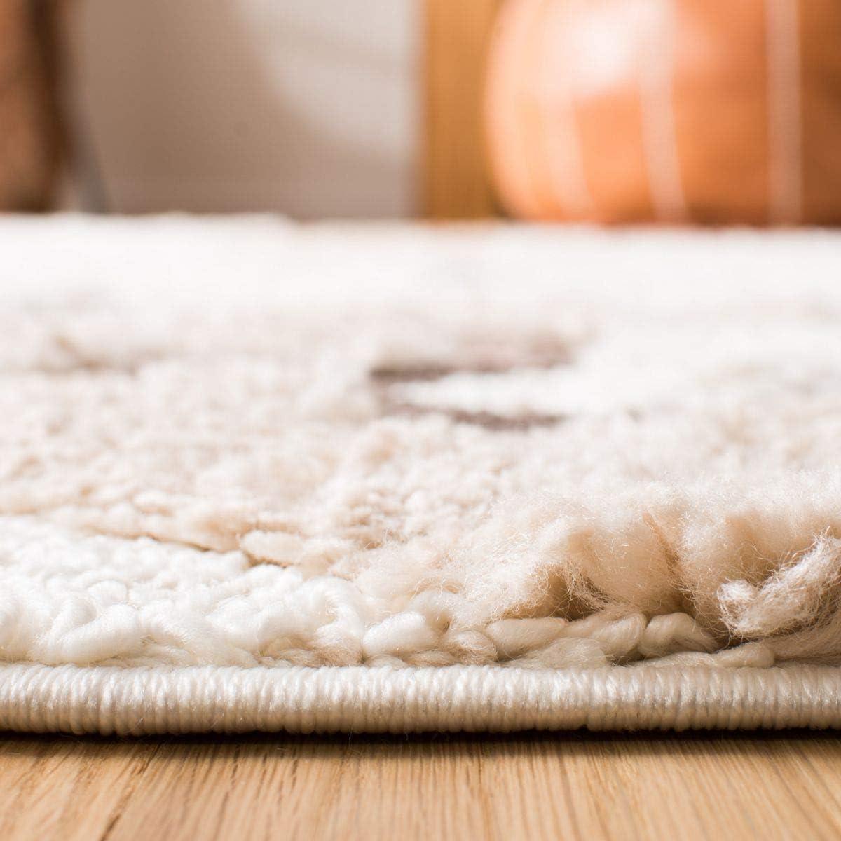 image:imageSAFAVIEH Area Rug 8x10 Moroccan Tassel Shag Collection Large Ivory amp Brown NonShedding amp Easy to Clean Plush HighLow Texture Ideal for Living Room Bedroom Dining Space MTS688AIvoryBrown