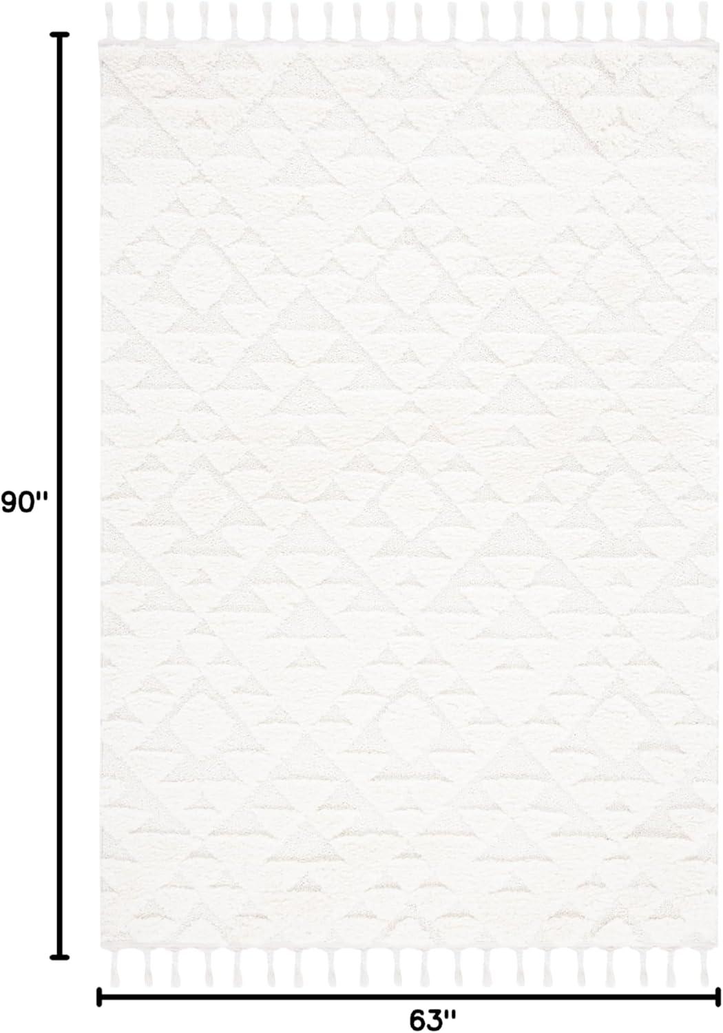 image:imageSAFAVIEH Area Rug 8x10 Moroccan Tassel Shag Collection Large Ivory amp Brown NonShedding amp Easy to Clean Plush HighLow Texture Ideal for Living Room Bedroom Dining Space MTS688AIvory