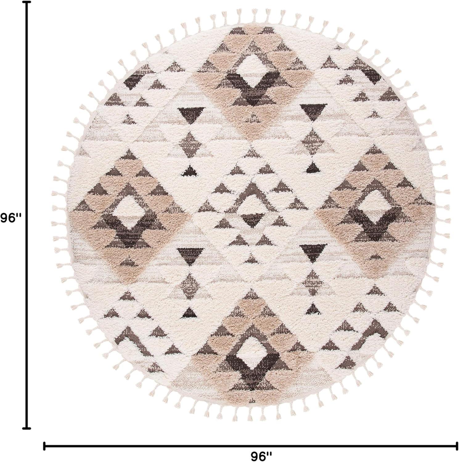 image:imageSAFAVIEH Area Rug 8x10 Moroccan Tassel Shag Collection Large Ivory amp Brown NonShedding amp Easy to Clean Plush HighLow Texture Ideal for Living Room Bedroom Dining Space MTS688AIvoryBrown