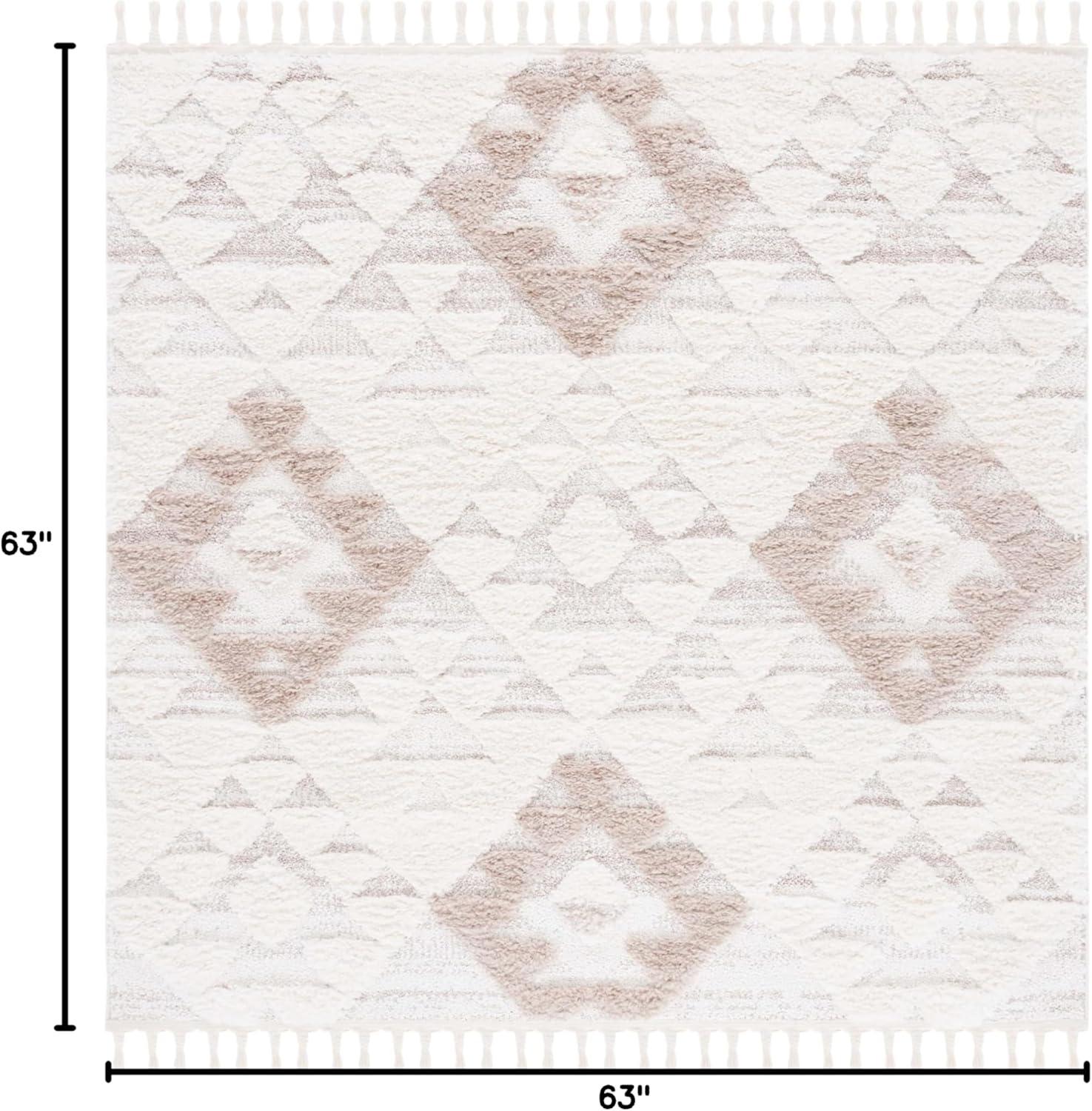 image:imageSAFAVIEH Area Rug 8x10 Moroccan Tassel Shag Collection Large Ivory amp Brown NonShedding amp Easy to Clean Plush HighLow Texture Ideal for Living Room Bedroom Dining Space MTS688AIvoryBeige