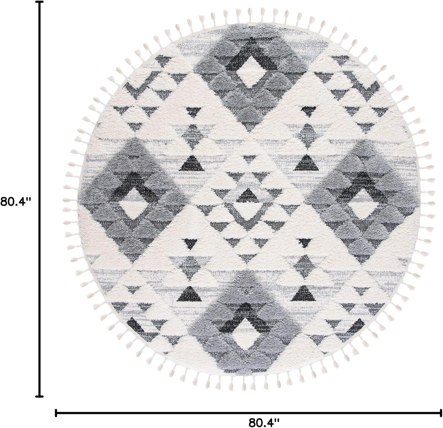 image:imageSAFAVIEH Area Rug 8x10 Moroccan Tassel Shag Collection Large Ivory amp Brown NonShedding amp Easy to Clean Plush HighLow Texture Ideal for Living Room Bedroom Dining Space MTS688AIvoryGrey