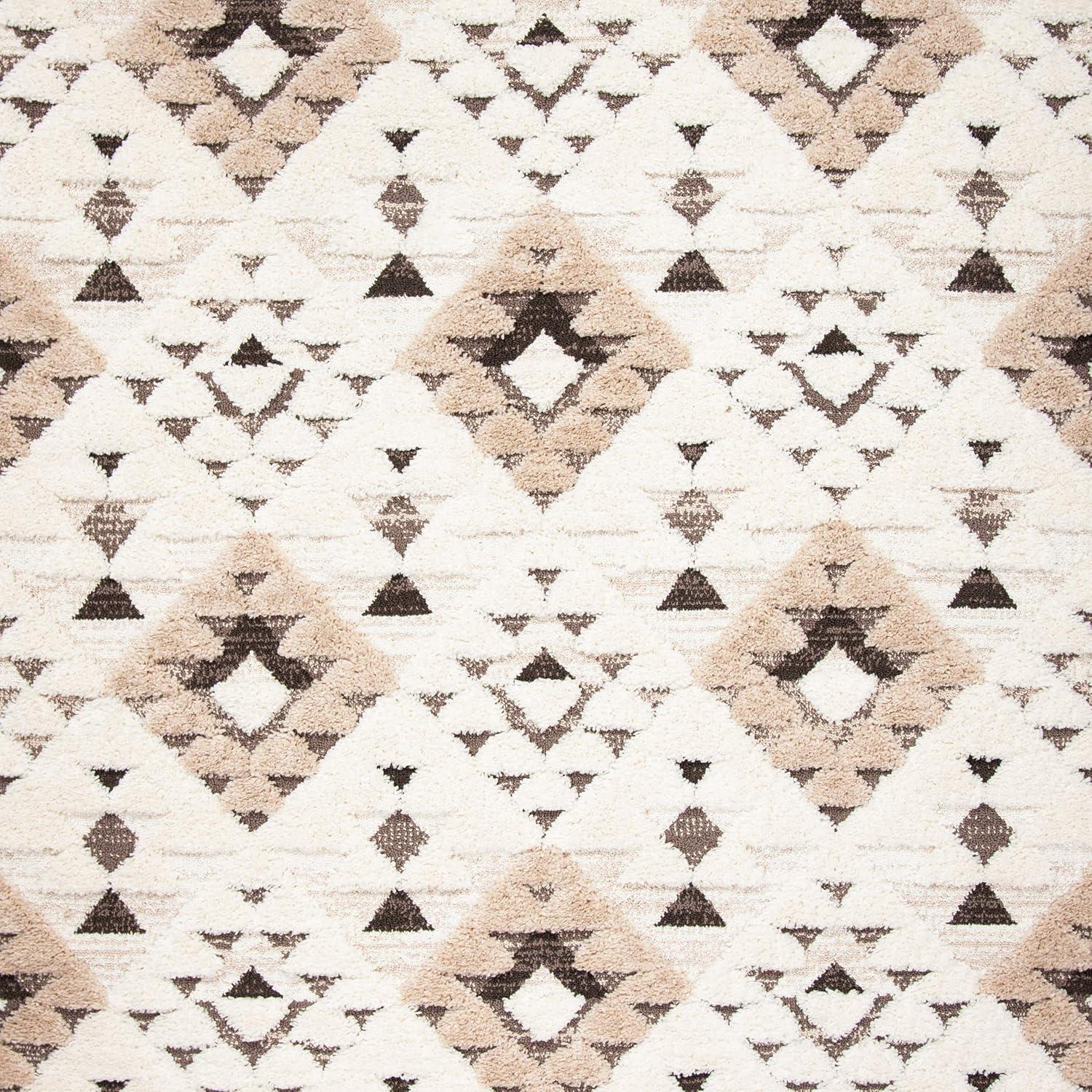 image:imageSAFAVIEH Area Rug 8x10 Moroccan Tassel Shag Collection Large Ivory amp Brown NonShedding amp Easy to Clean Plush HighLow Texture Ideal for Living Room Bedroom Dining Space MTS688AIvoryBrown
