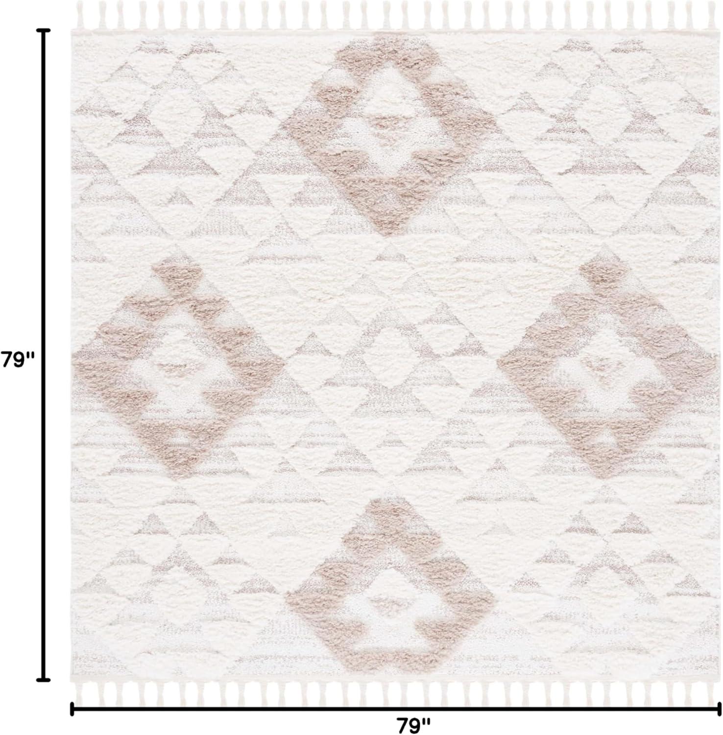 image:imageSAFAVIEH Area Rug 8x10 Moroccan Tassel Shag Collection Large Ivory amp Brown NonShedding amp Easy to Clean Plush HighLow Texture Ideal for Living Room Bedroom Dining Space MTS688AIvoryBeige